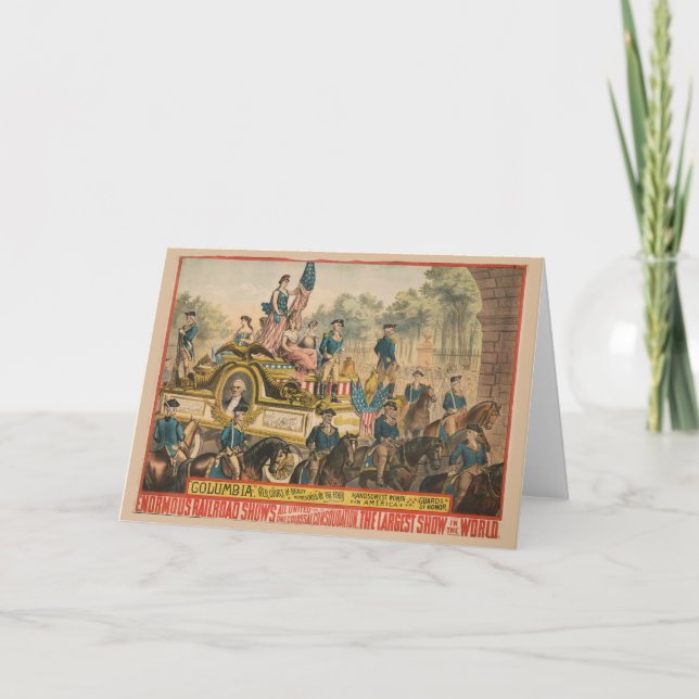 Vintage-Zirkusplakat mit Paradenwagen Karte (Vorderseite)