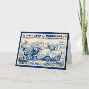 Vintage-Zirkusplakat von John Robinson Karte