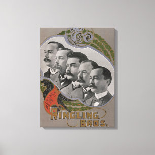 Vintage-Zirkusposter der fünf Brüder Leinwanddruck