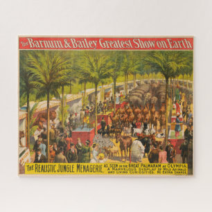 Vintage-Zirkusposter mit Tieren und Darstellern Puzzle