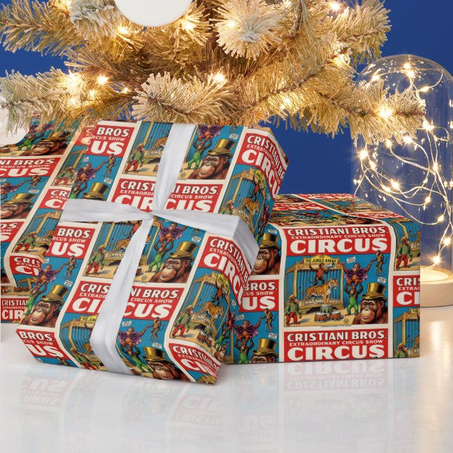 Vintage-Zirkusposter-Wrap-Papier Retro  Geschenkpapier (Feiertage)