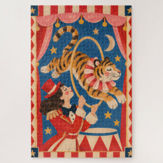 Vintage-Zirkustiger und Ringmaster Funhaus Puzzle