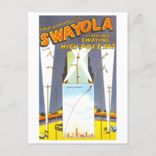 Vintage Zirkuswerbung: High-Pole-Gesetz Postkarte