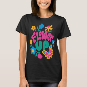 Vintage-Zitat Schmetterling und Blume im Garten Na T-Shirt