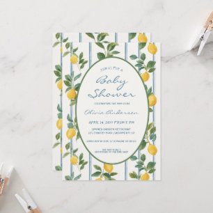 Vintage Zitronen Baby Shower Einladung
