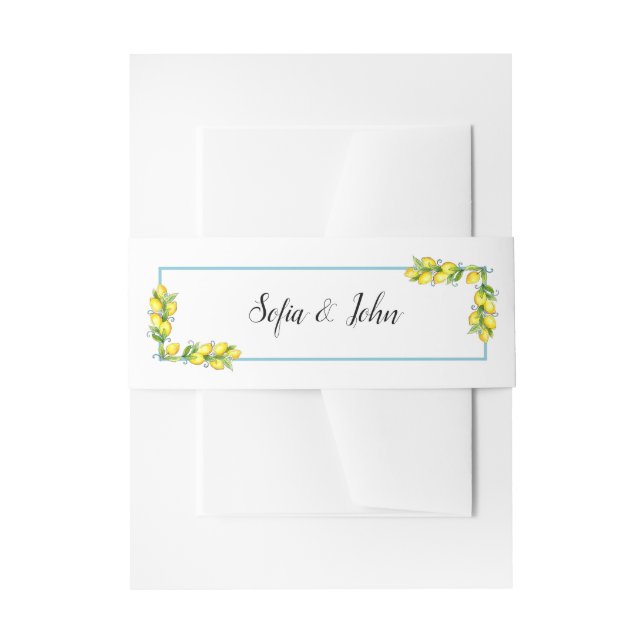 Vintage Zitronen Hochzeit Einladungsbanderole (Vorderseite Beispiel)