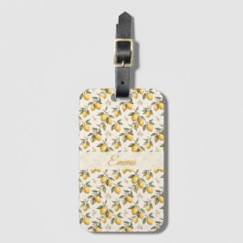 Vintage Zitronenblüten – Elegante botanische Zitru Gepäckanhänger