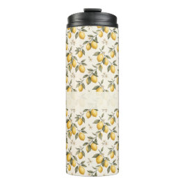 Vintage Zitronenblüten – Elegante botanische Zitru Thermosbecher