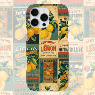 Vintage-Zitronenetikett – Retro-Zitrusfrucht iPhone 16 Pro Max Hülle