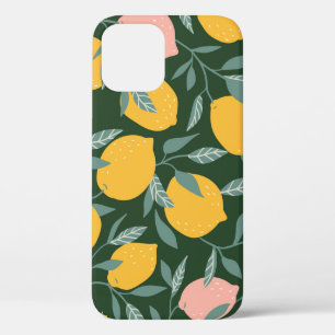 Vintage-Zitronenfrucht-Nahtloses Muster Case-Mate iPhone Hülle