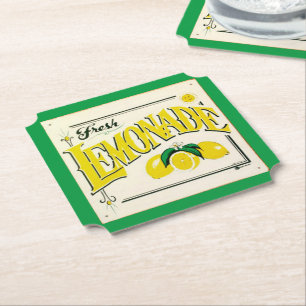Vintage Zitronenschild Zitrone Sommerfruchtpapier  Untersetzer