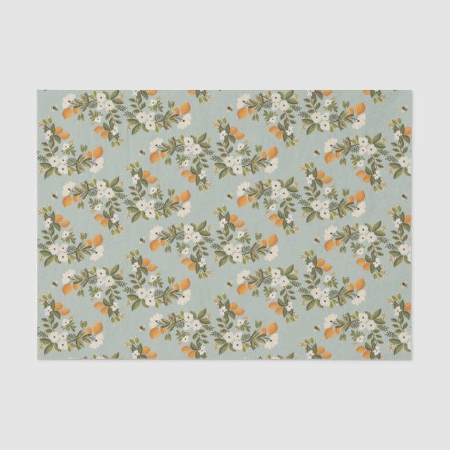 Vintage Zitrusfrucht-botanisches Seidenpapier (Vorderseite)