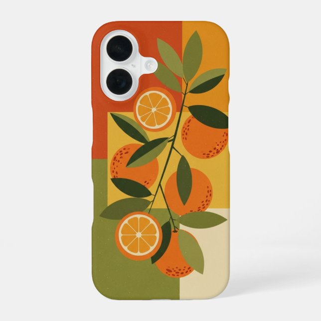 Vintage Zitruszweig iPhone 16 Hülle (Rückseite)