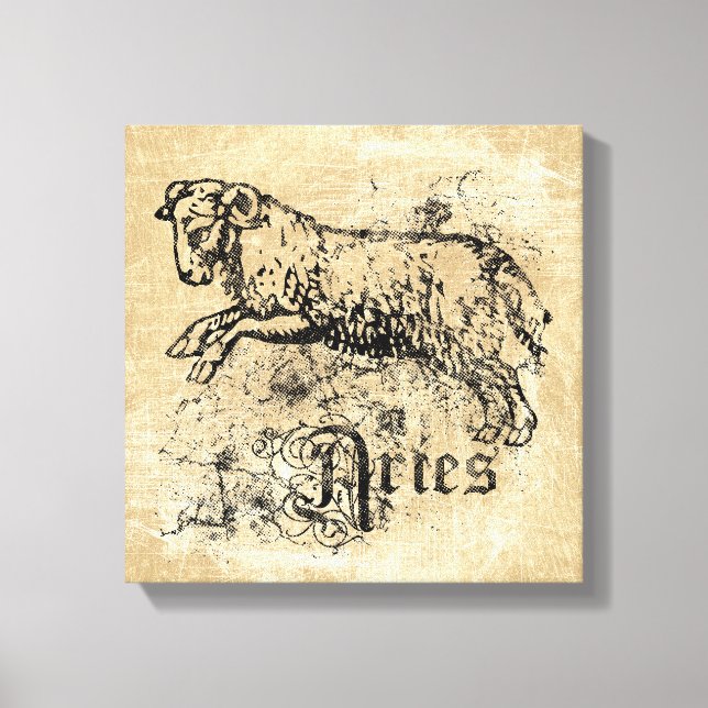 Vintage Zodiac Aries Leinwanddruck (Vorderseite)
