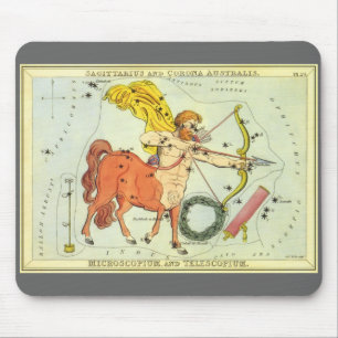 Vintage Zodiac Astrologie Schütze Sternbild Mousepad