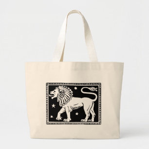 Vintage-Zodiac-Bild Leo-Tasche Jumbo Stoffbeutel