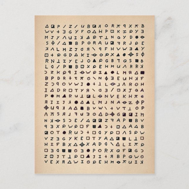 Vintage Zodiac Cipher Postkarte (Vorderseite)