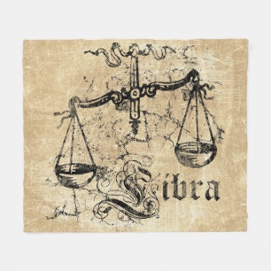 Vintage Zodiac Libra Fleecedecke