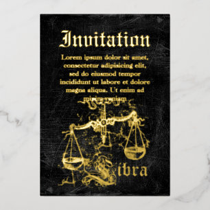 Vintage Zodiac Libra Folieneinladung