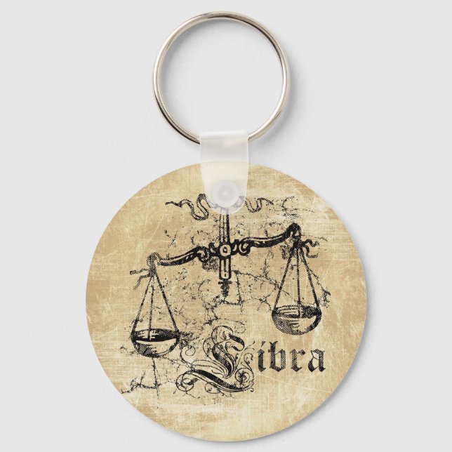Vintage Zodiac Libra Schlüsselanhänger (Vorderseite)