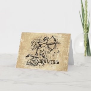 Vintage Zodiac Schütze Karte