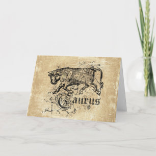 Vintage-Zodiac Stier Karte