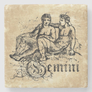 Vintage Zodiac Zwillinge Steinuntersetzer