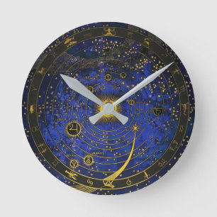 Vintage-Zodiak Himmelsastrologie Runde Wanduhr