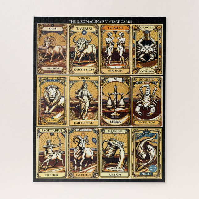 Vintage Zodiaka - Puzzle - Tarot Inspiriert Astro (Vertikal)