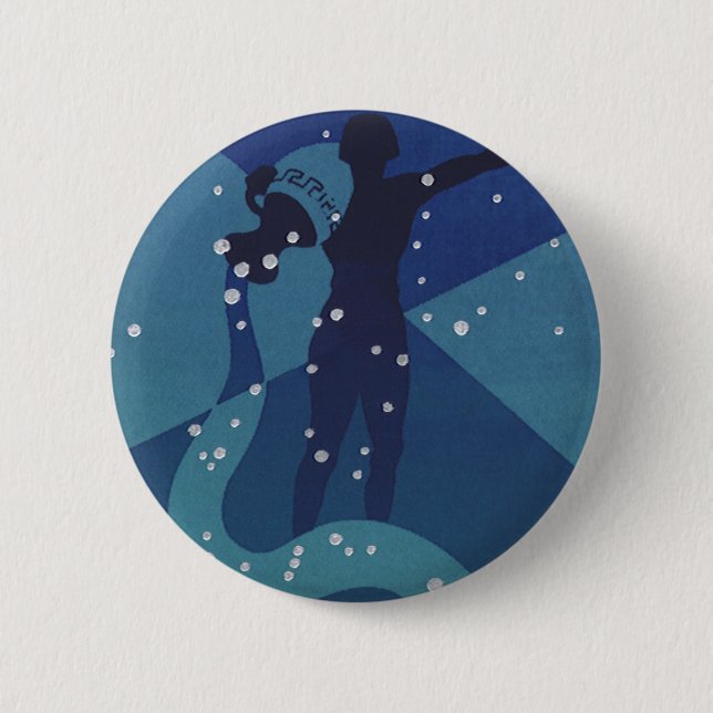 Vintage Zodiakastastrologie, Aquarius-Konstellatio Button (Vorderseite)
