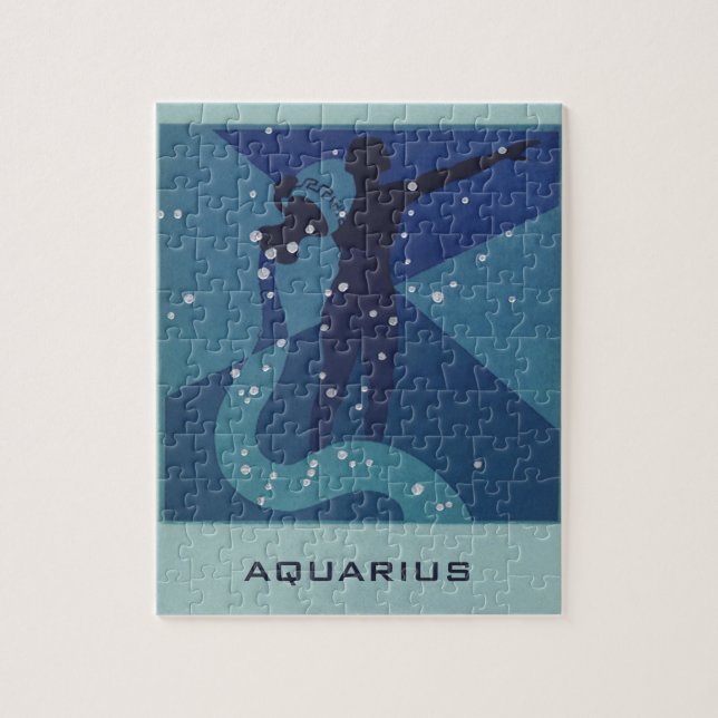 Vintage Zodiakastastrologie, Aquarius-Konstellatio Puzzle (Vertikal)