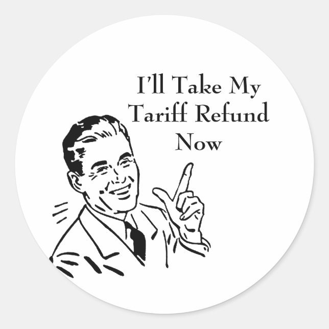 Vintage-Zollrückerstattungsscheck Runder Aufkleber (Vorderseite)