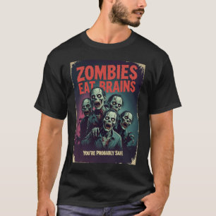 Vintage-Zombie-Film-T-Shirt - Hirn Humor Halloween T-Shirt
