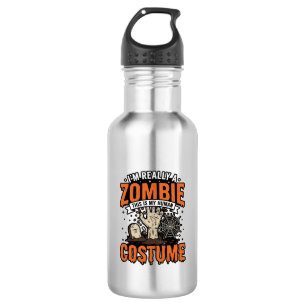 Vintage-Zombie-Kostüm-Halloween-Shirt-Design_1 Edelstahlflasche
