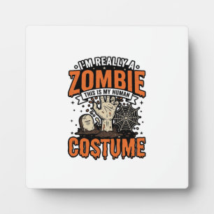 Vintage-Zombie-Kostüm Halloween-Shirt-Design_1 Fotoplatte