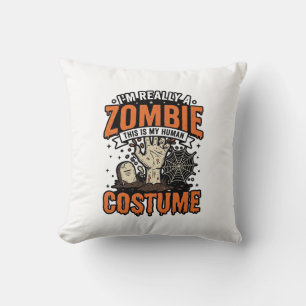 Vintage-Zombie-Kostüm Halloween-Shirt-Design_1 Kissen