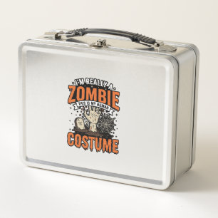 Vintage-Zombie-Kostüm Halloween-Shirt-Design_1 Metall Brotdose