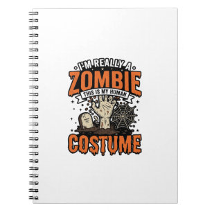 Vintage-Zombie-Kostüm Halloween-Shirt-Design_1 Notizblock