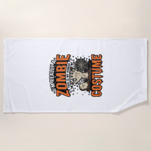 Vintage-Zombie-Kostüm Halloween-Shirt-Design_1 Strandtuch