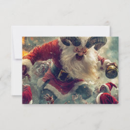 Vintage Zombie Santa Flat Greeting Card Karte