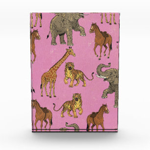 Vintage-Zoo-Tiere Fotoblock