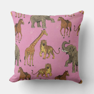 Vintage-Zoo-Tiere Kissen