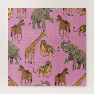 Vintage-Zoo-Tiere Puzzle
