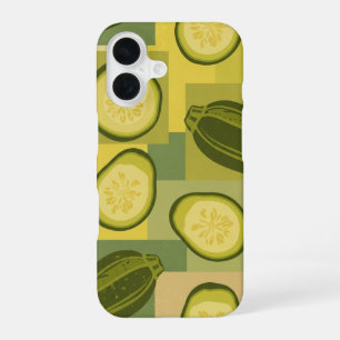 Vintage-Zucchinischeiben-Muster iPhone 16 Hülle