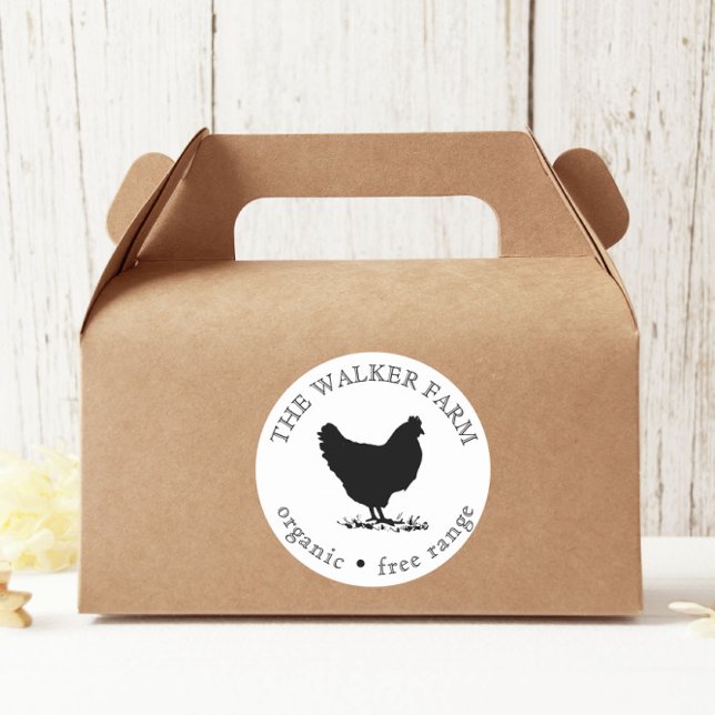 Vintage Zuchtbetriebe Frischeier Klassischer Runda Runder Aufkleber (Von Creator hochgeladen)