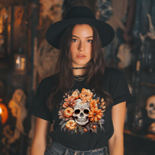Vintage-Zuckerschädel-Halloween T-Shirt