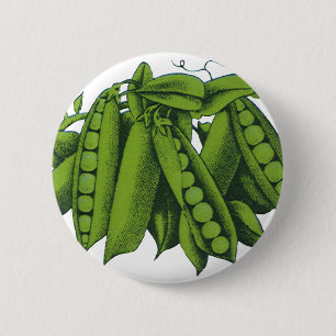 Vintage-Zuckerschoten, Lebensmittel, gesunde Gemüs Button