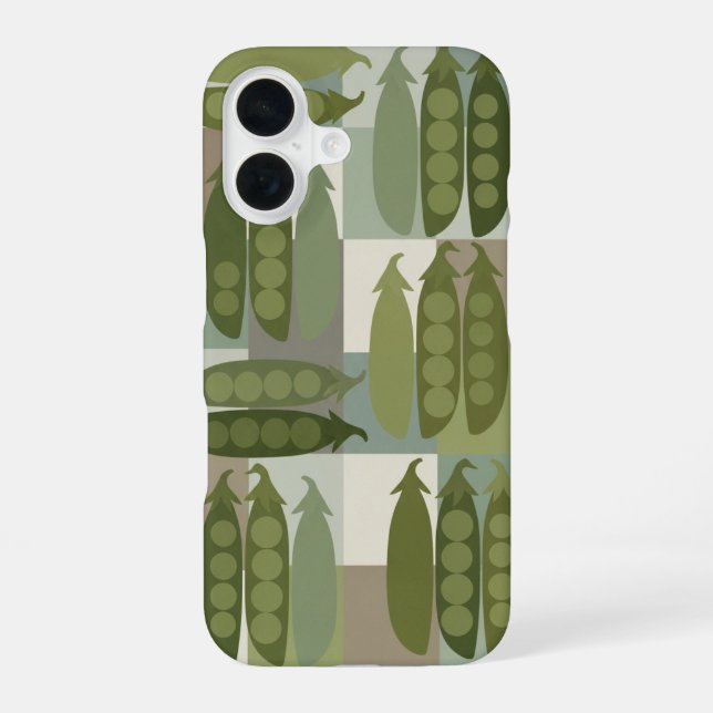 Vintage-Zuckerschotenmuster iPhone 16 Hülle (Rückseite)