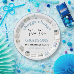 Vintage-Zug 2. Geburtstag – Choo Choo-Party Pappteller