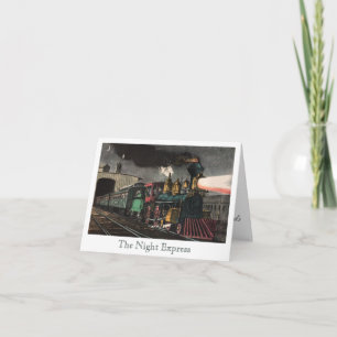 Vintage Zug   Die Nacht-Express Danksagungskarte Dankeskarte
